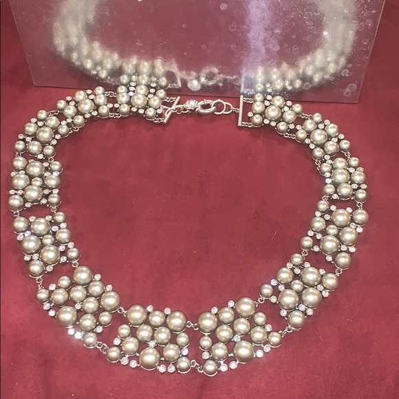 Stunning JCrew grey faux pearls & crystals - Picture 2 of 3
